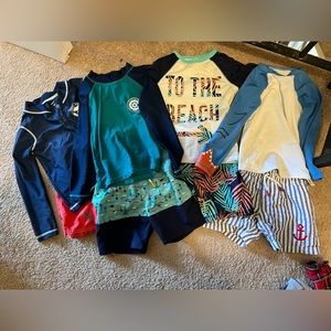 Boy bathing suit and boy rashguard bundle